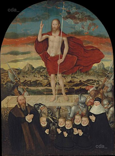 Epitaph mit dem auferstandenen Christus und einer Stifterfamilie