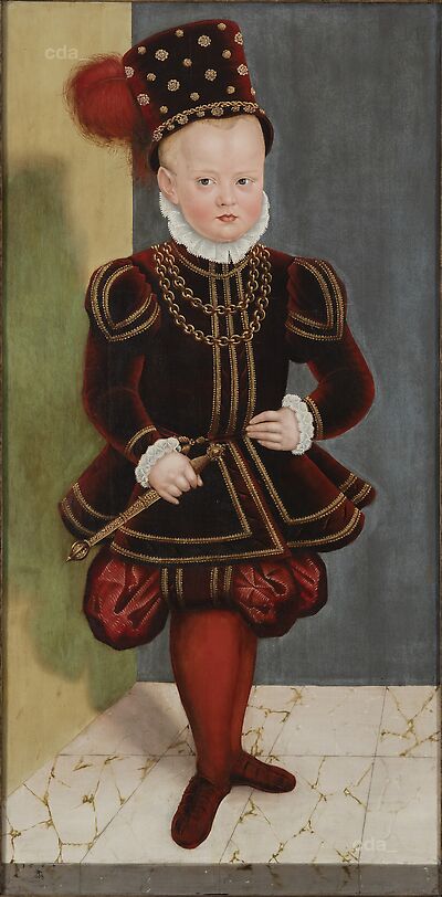 Bildnis des Prinzen Christian I., späteren Kurfürsten, Sohn des Kurfürsten August, als Kind im Alter von 4 Jahren