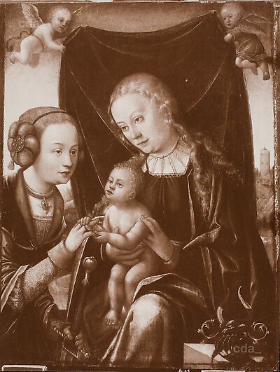 Virgin and Child with St Catherine (Devotional image belonging to Katharina Kerckring, neé Joris)
