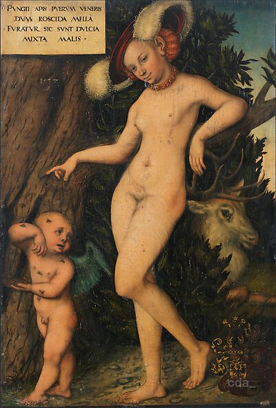 Venus with Cupid stealing Honey