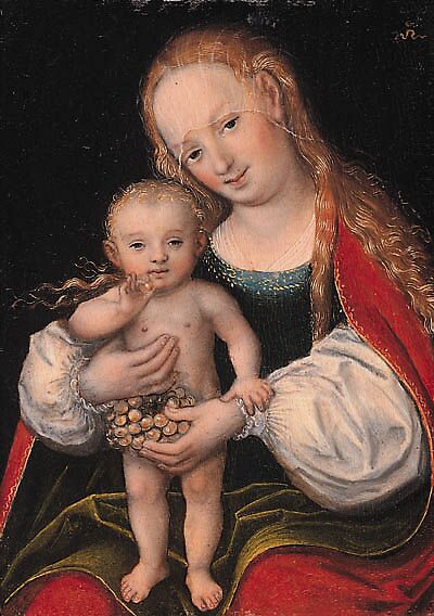 Die Madonna mit Trauben und sitzendem Kind